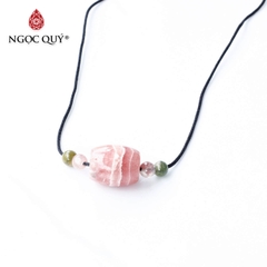 Dây chuyền mắt lu thông đá đào hoa