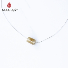 Dây chuyền bạc mặt lu thống đá thạch anh tóc vàng
