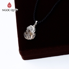 Mặt dây chuyền tỳ hưu đá thạch anh tóc 19x14mm