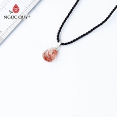 Mặt dây chuyền hồ ly đá thạch anh tóc đỏ 12x14mm