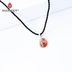 Mặt dây chuyền hồ ly đá thạch anh tóc đỏ 12x14mm