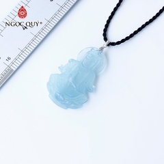 Mặt dây chuyền phật bà aquamarine hải lam ngọc 42x26mm