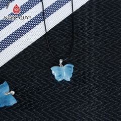 Mặt dây chuyền hình con bướm đá Aquamarine