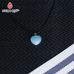 Mặt dây chuyền hình trái tim đá Aquamarine 20*20mm