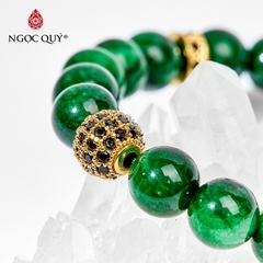 Vòng tay phong thủy đá cẩm thạch sơn thủy charm đính đá hạt 8mm hợp mệnh hỏa mộc