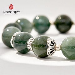 Vòng tay đá cẩm thạch nước ngọc phối charm bạc