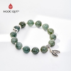 Vòng tay đá cẩm thạch nước ngọc phối charm bạc