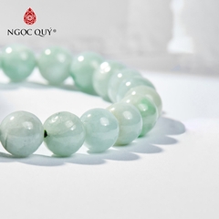 Vòng tay phong thủy đá cẩm thạch phỉ thúy charm hoa hồng hạt 8mm hợp mệnh hỏa, mộc