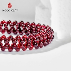 Vòng tay phong thủy kết đá garnet mini 4mm