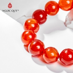 Vòng tay phong thủy nam đá mã não đỏ hạt 18mm hợp mệnh hỏa, thổ