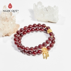 Vòng tay phong thủy 2 line đá garnet