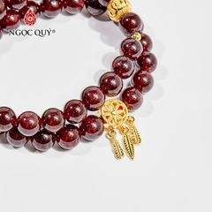 Vòng tay phong thủy 2 line đá garnet