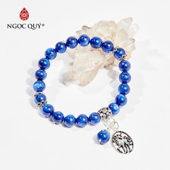 Vòng tay phong thủy đá Kyanite phối charm kỳ lân