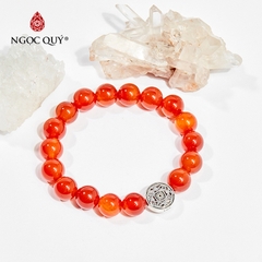 Vòng tay phong thủy đá mã não đỏ charm may mắn hợp mệnh hỏa, thổ