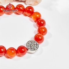 Vòng tay phong thủy đá mã não đỏ charm may mắn hợp mệnh hỏa, thổ