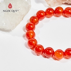 Vòng tay phong thủy đá mã não đỏ charm may mắn hợp mệnh hỏa, thổ