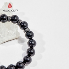 Vòng tay phong thủy đá obsidian phối charm tỳ hưu