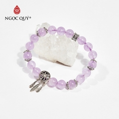 Vòng tay phong thủy đá thạch anh tím phối charm