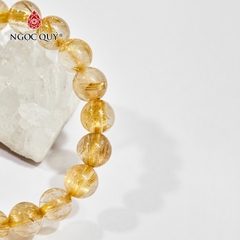 Vòng tay phong thủy đá thạch anh tóc vàng phối charm lồng đèn