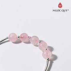 Vòng tay đá đá thạch anh hồng phối ngôi sao treo