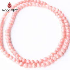 Vòng 3 line đá đào hoa Rhodochrosite hạt 5mm