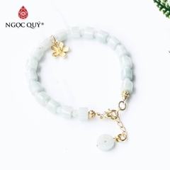 Vòng cẩm thạch phỉ thúy phối charm bạc mạ vàng