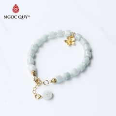 Vòng cẩm thạch phỉ thúy phối charm bạc mạ vàng