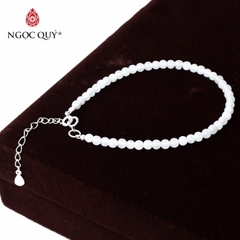 Vòng tay đá thiên nhiên hạt mini khóa bạc