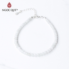 Vòng tay đá thiên nhiên hạt mini khóa bạc