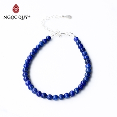 Vòng tay đá thiên nhiên hạt mini khóa bạc