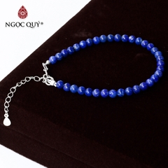 Vòng tay đá thiên nhiên hạt mini khóa bạc