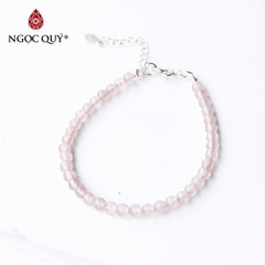 Vòng tay đá thiên nhiên hạt mini khóa bạc