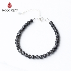 Vòng tay đá thiên nhiên hạt mini khóa bạc