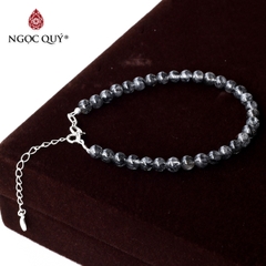 Vòng tay đá thiên nhiên hạt mini khóa bạc