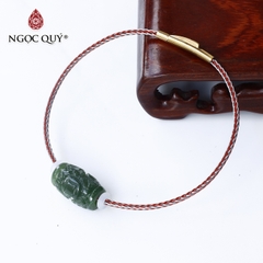 Vòng dây thép lu thống ngọc bích 17.5 x10mm