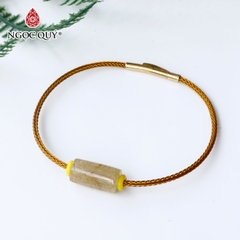 Vòng dây thép lu thống thạch anh tóc vàng