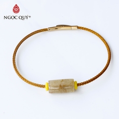 Vòng dây thép lu thống thạch anh tóc vàng