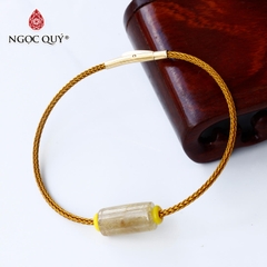 Vòng dây thép lu thống thạch anh tóc vàng