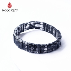 Vòng tay bản đá thạch anh tóc đen