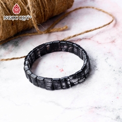 Vòng tay bản đá thạch anh tóc đen