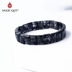 Vòng tay bản đá thạch anh tóc đen