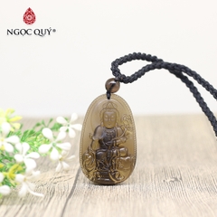 Mặt dây chuyền phật bản mệnh đá thạch anh khói