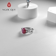 Nhẫn bạc đính hạt đá thiên nhiên mẫu E0008