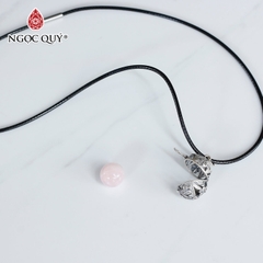 Mặt dây chuyền bạc lồng hạt đá 12mm