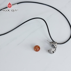 Mặt dây chuyền bạc lồng hạt đá 12mm