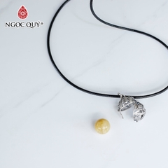 Mặt dây chuyền bạc lồng hạt đá 12mm