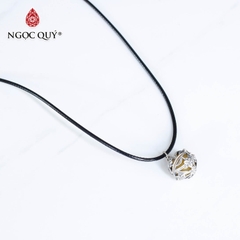 Mặt dây chuyền bạc lồng hạt đá 12mm
