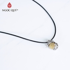 Mặt dây chuyền bạc lồng hạt đá 12mm