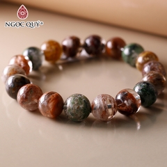 Vòng tay thạch anh ưu linh đa sắc hạt trơn