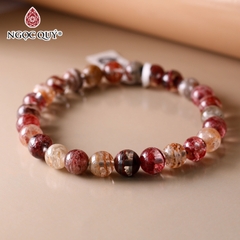 Vòng tay thạch anh ưu linh đa sắc hạt trơn